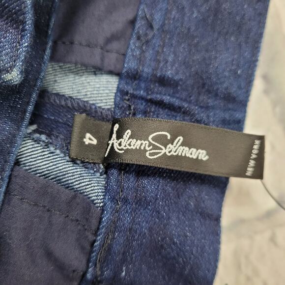 Adam Selman High Waisted Applique Open Seam Wide Leg Jeans size 4 - Picture 13 of 16